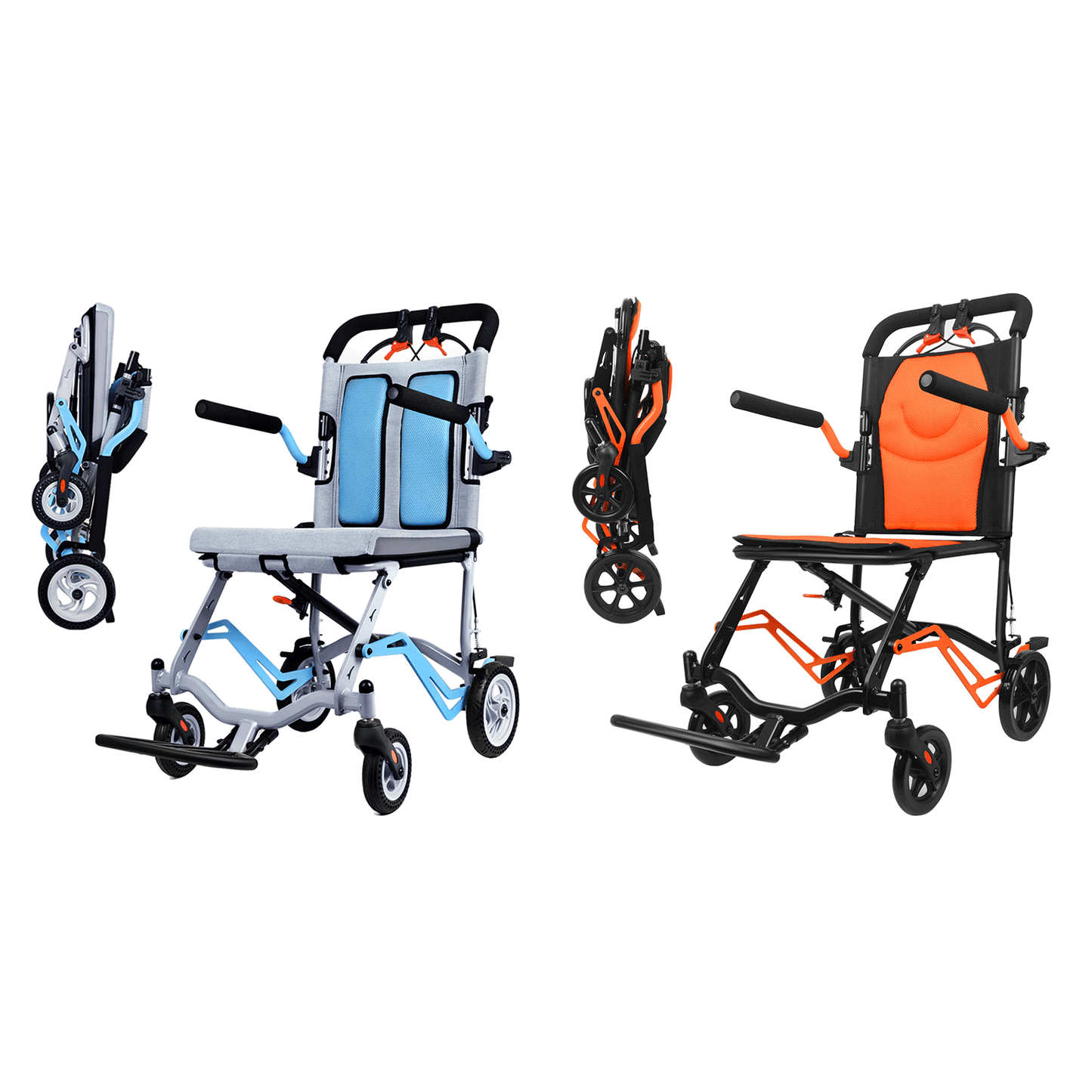 Eazingo Wheelchair,Blue and Orange